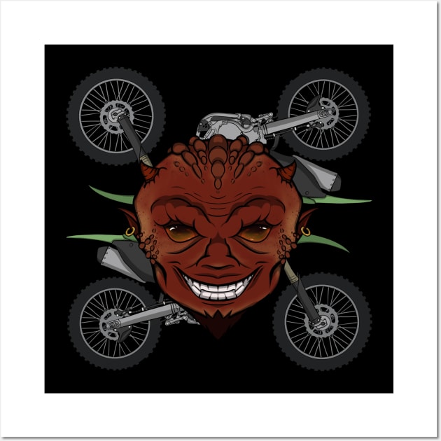 Motocross Devil (no caption) Wall Art by RampArt